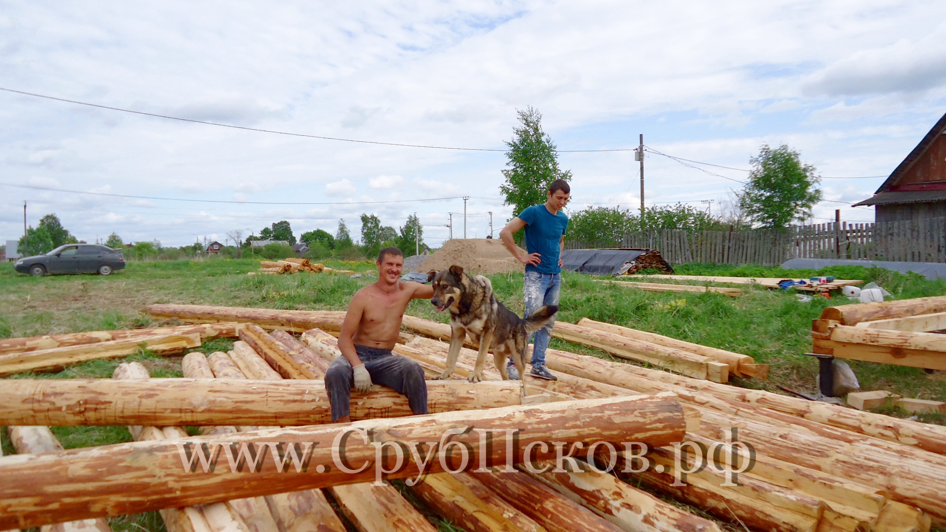 Срубы, срубы домов, срубы из бревна, срубы из пскова, цены на срубы,  псковсруб, дом из бревна, сруб - Сборка сруба